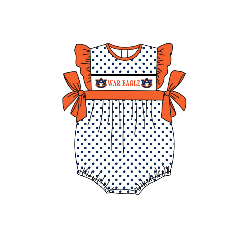 baby girl custom college team design romper
