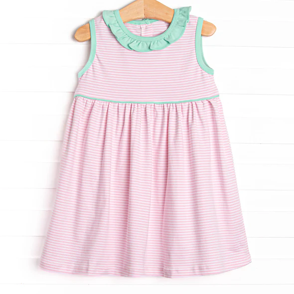 Baby girl pink stripes summer dress