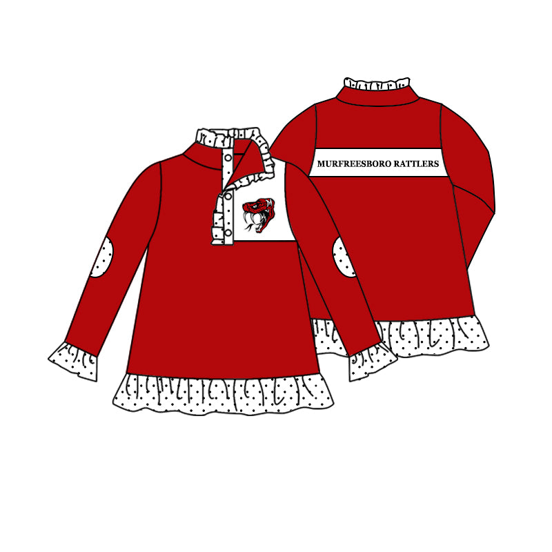 baby girls custom team long sleeve pullover