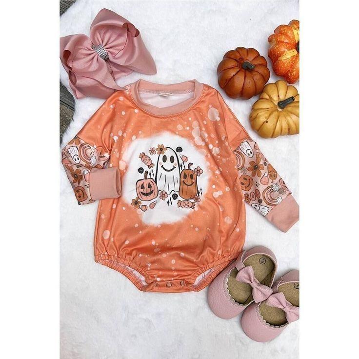 Toddle kids halloween ghost long sleeve romper
