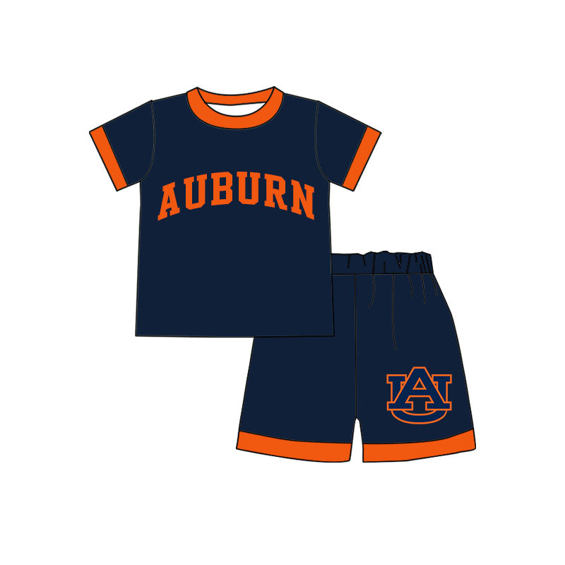 Custom team short sleeve top matching shorts boys summer outfit