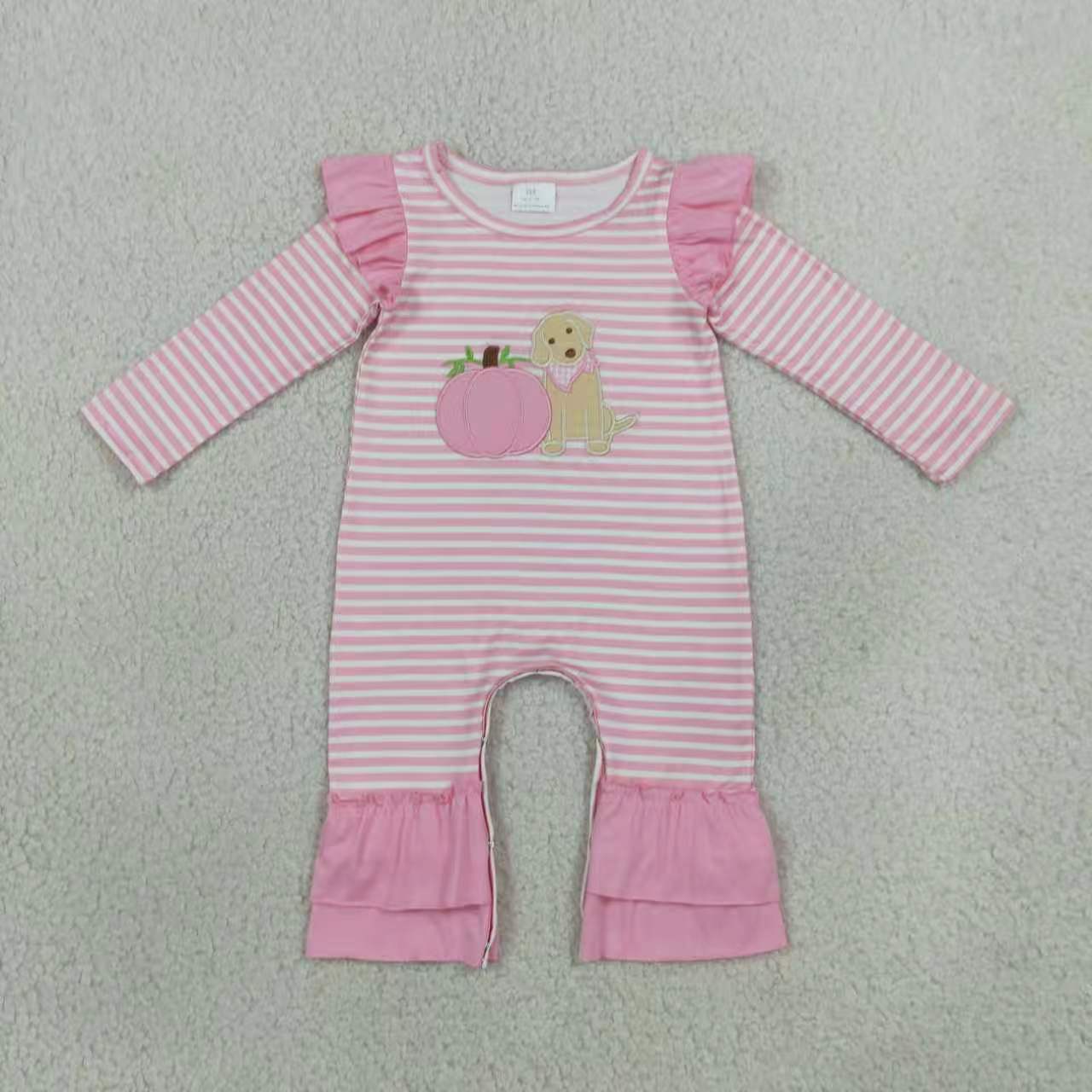 Girl long sleeve fall pumpkin embroidery top matching pants boy spring fall outfit