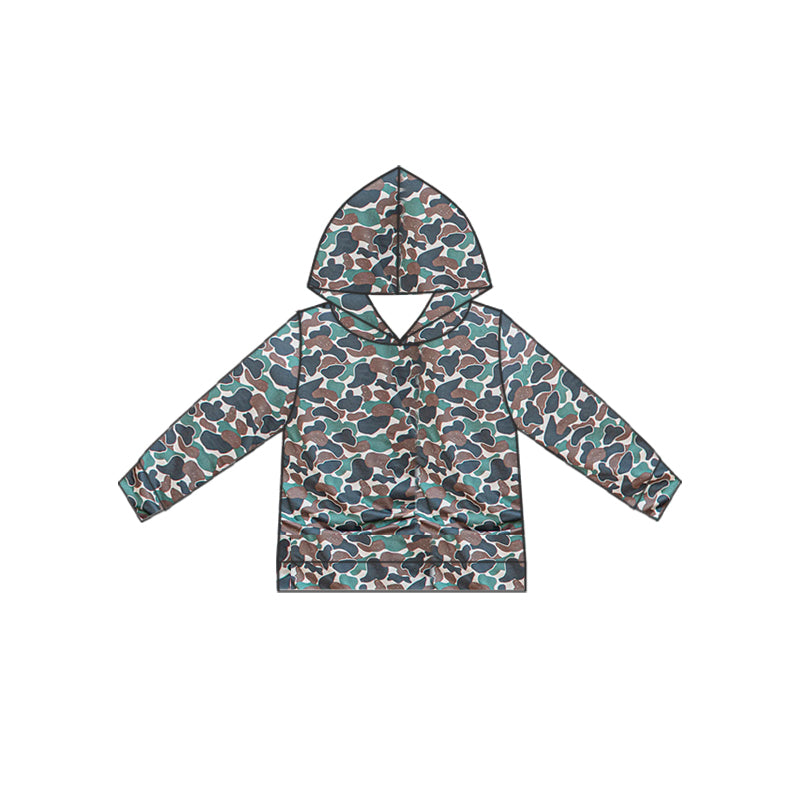 Adult man long sleeve camo hoodie top