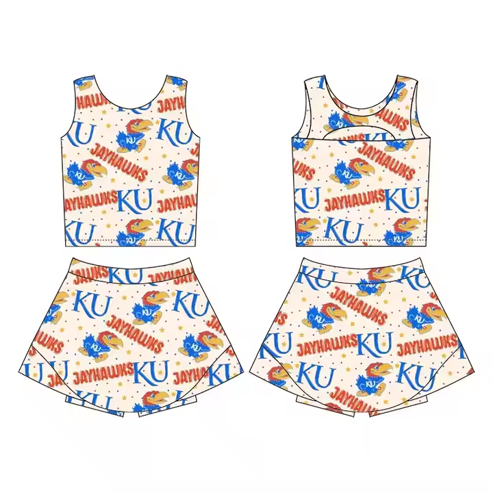 Team design kids summer skirt outfit