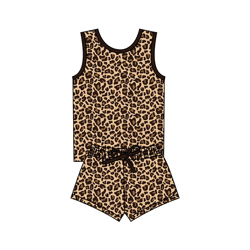 baby girls cheetah wholesale clothing set