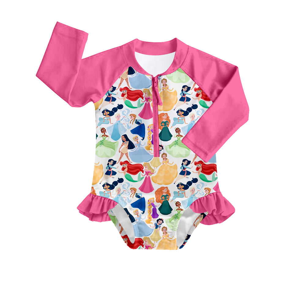infant baby girls long sleeve princess bathing suit