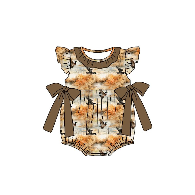 infant baby girls mallard duck romper