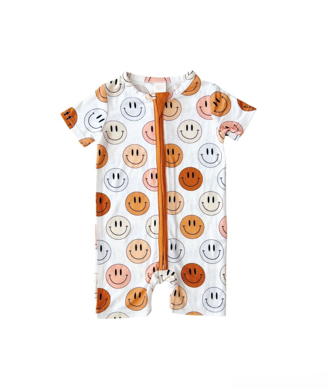toddle baby smile face zip romper