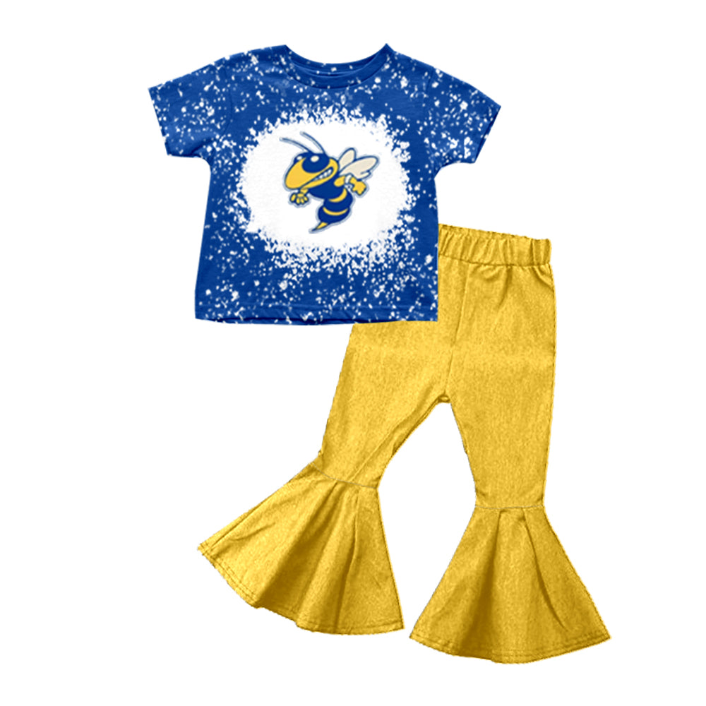 baby girls college team bee design bell bottoms clothes