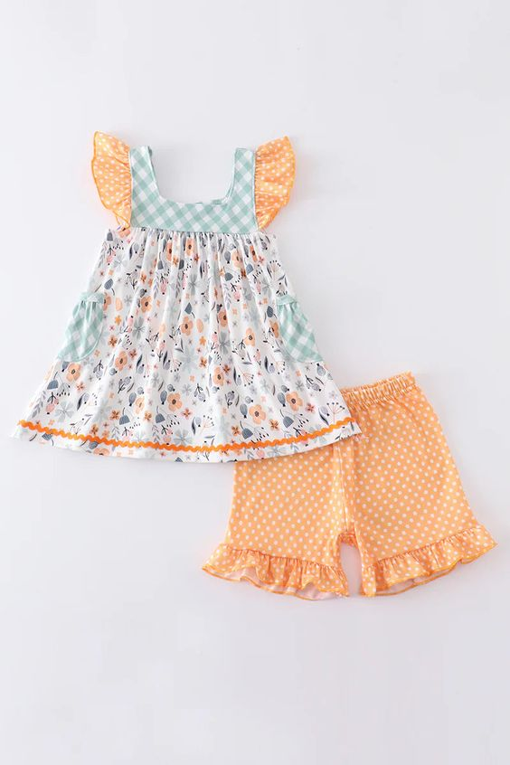 wholesale girls floral boutique outfit