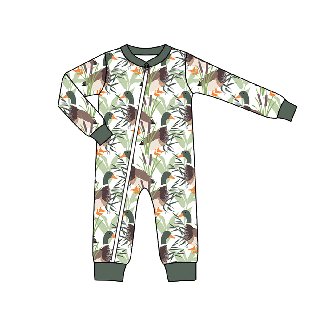 mallard duck zip romper