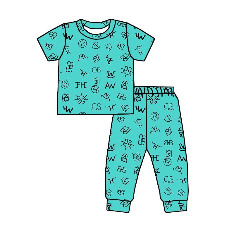 cowboy western wholesale kids short sleeve clothes
