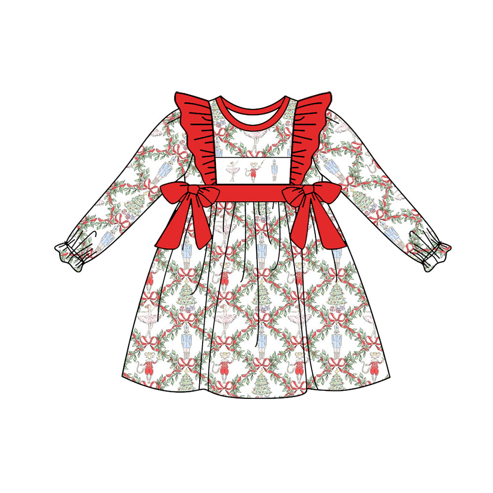 baby girl christmas soldier long sleeve dress