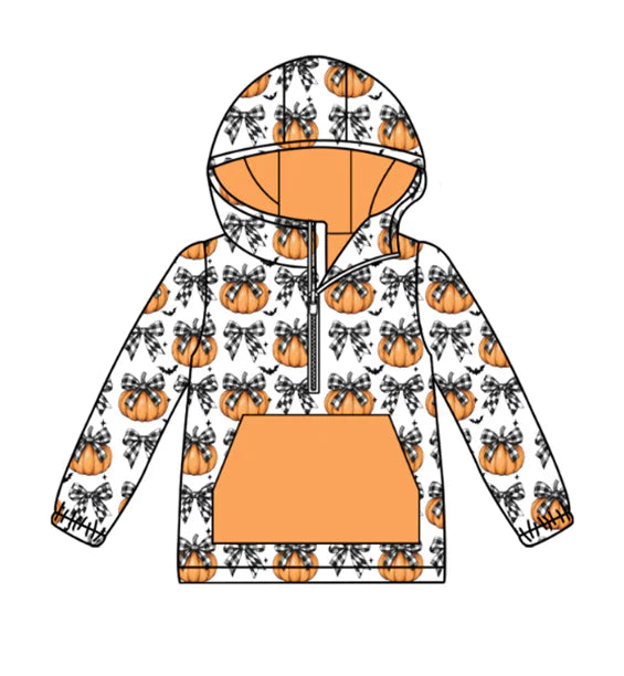 Kids fall pumpkin long sleeve hoodie top