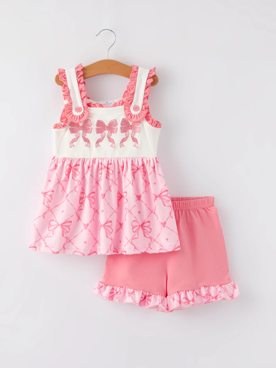 baby girls pink bow summer clothes