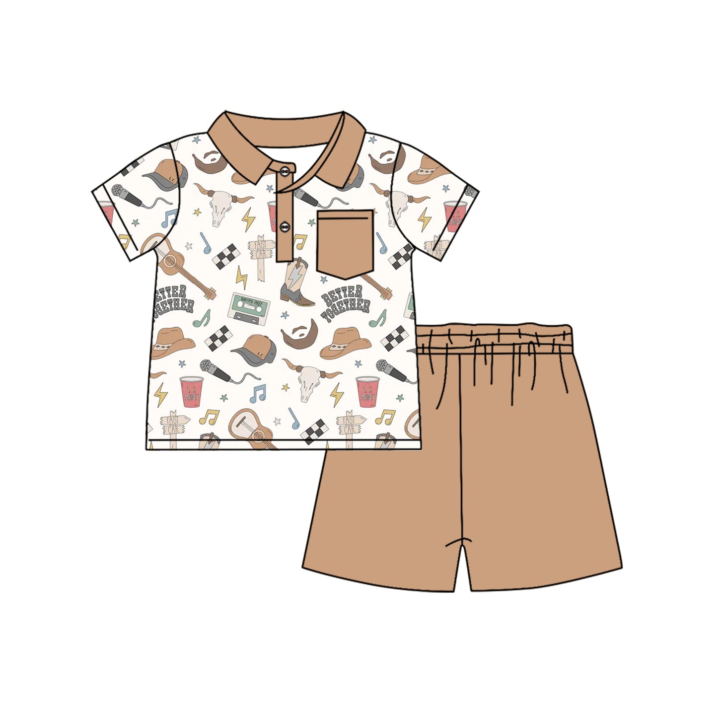 Baby boy western country music singer summer outfit preorder