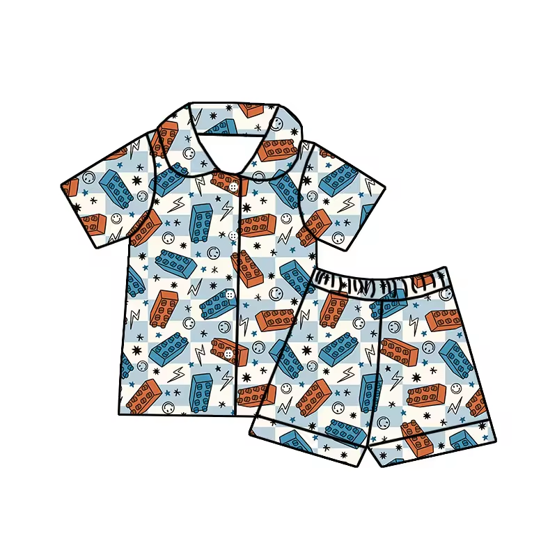 baby boy wholesale short sleeve pajama set