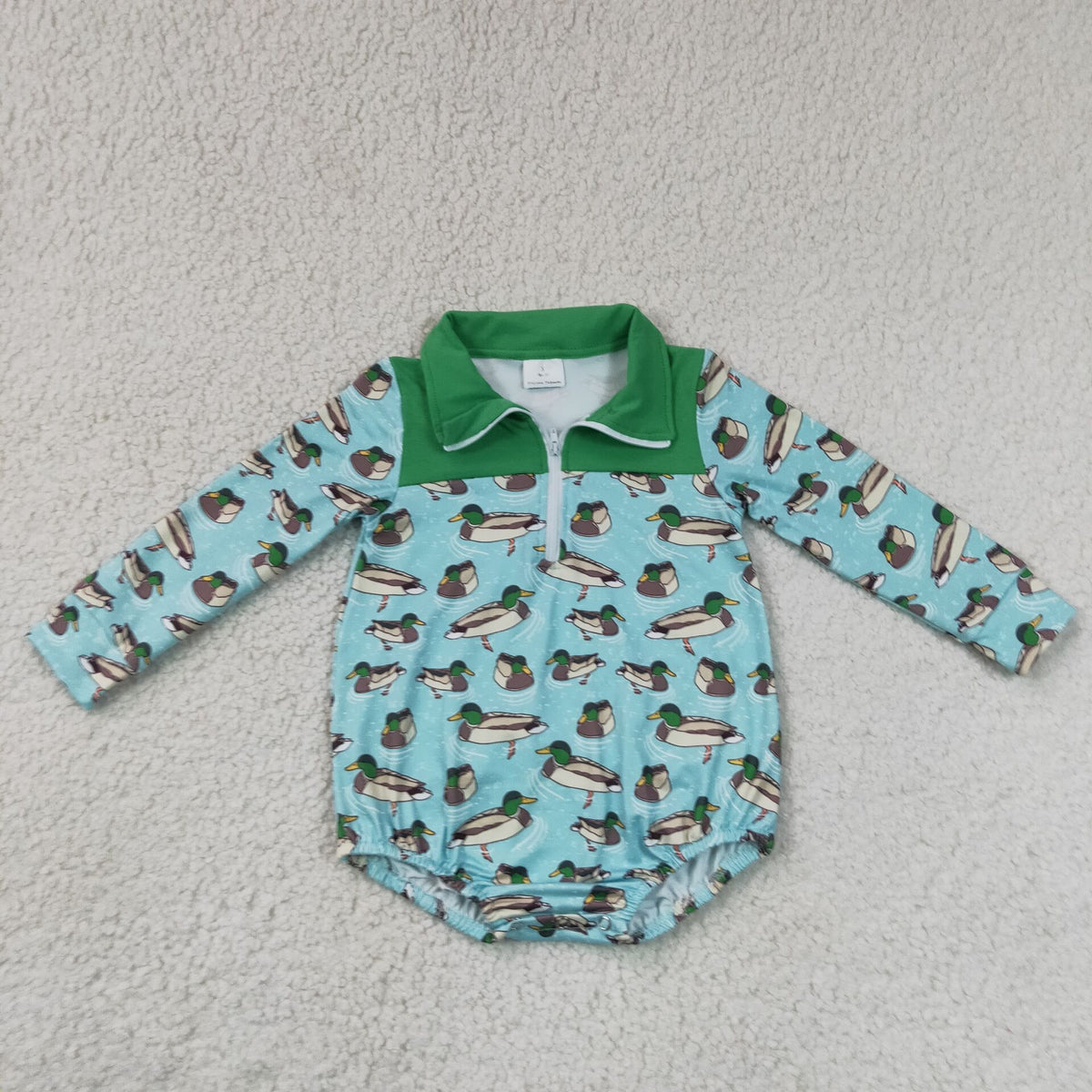Toddle baby boy leaves print long sleeve romper