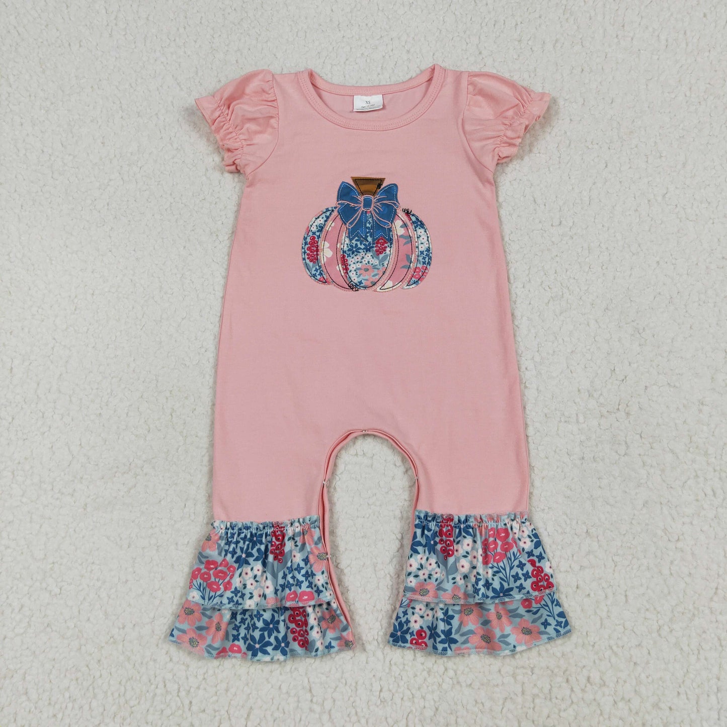 Toddle girls embroidery floral pumpkin outfit