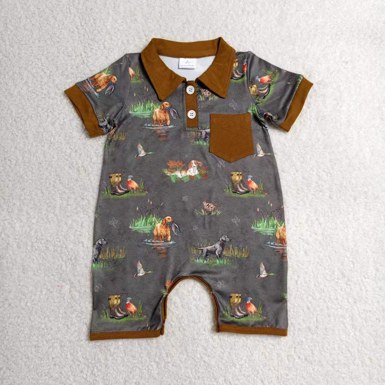 Duck dog top matching shorts toddle baby girl outfit