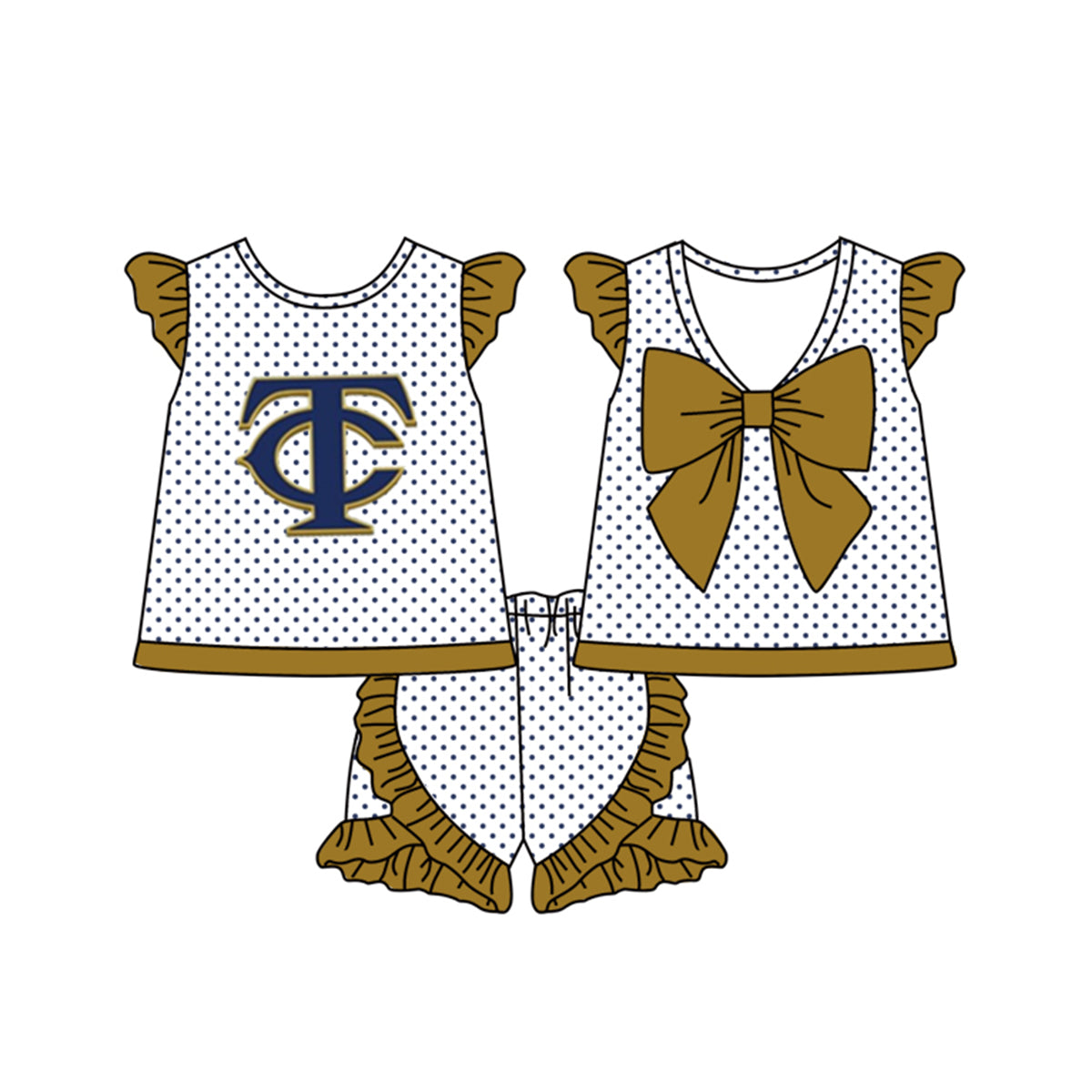 baby girls custom school team design outfit