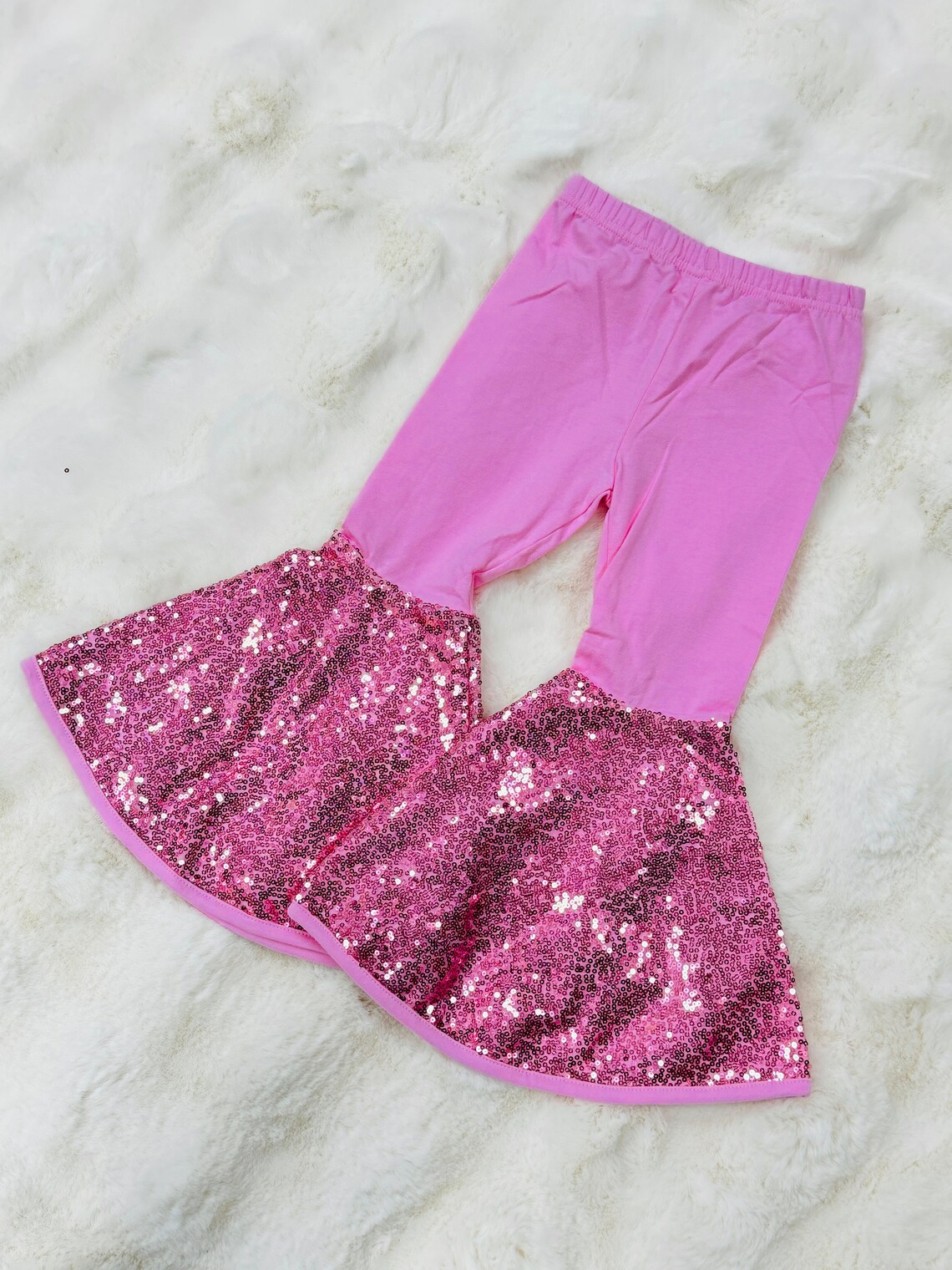 toddle baby girls lavender sequins ruffle bell bottoms