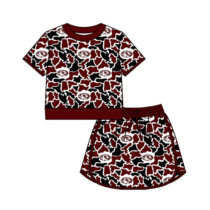 Custom team top matching skorts girl summer outfit
