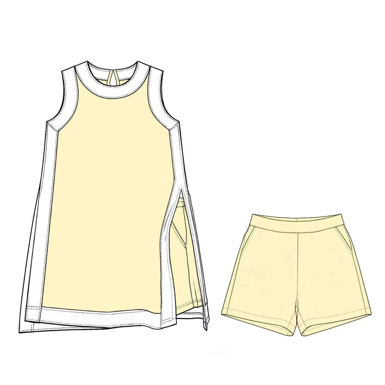 baby girls sleeveless dress matching shorts yoga clothing set