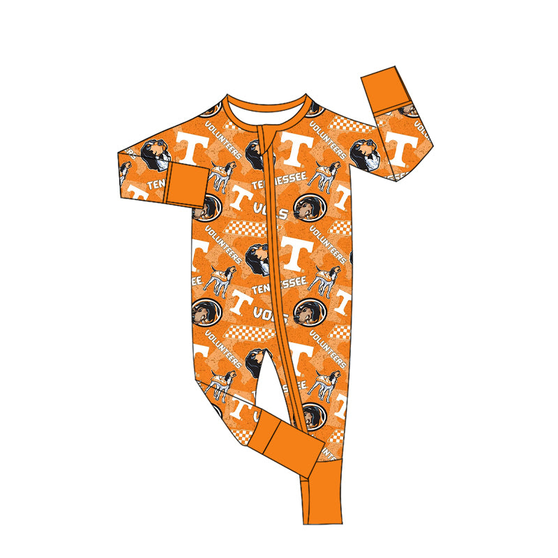 baby boy team long sleeve zip romper