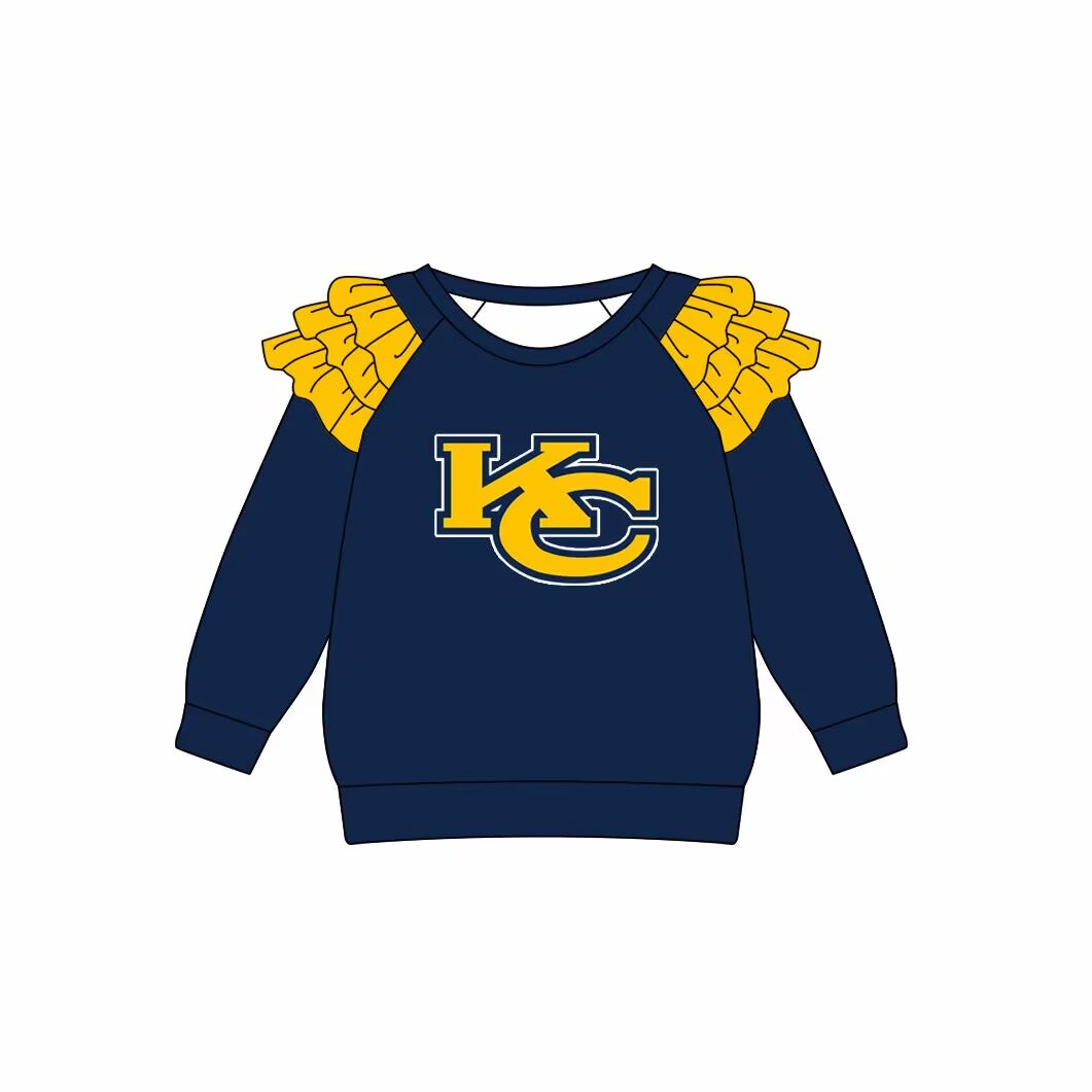 baby girl long sleeve custom team kc top