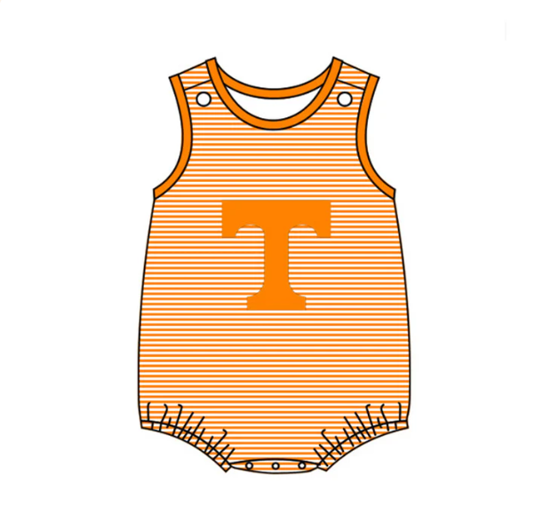 baby orange team design romper