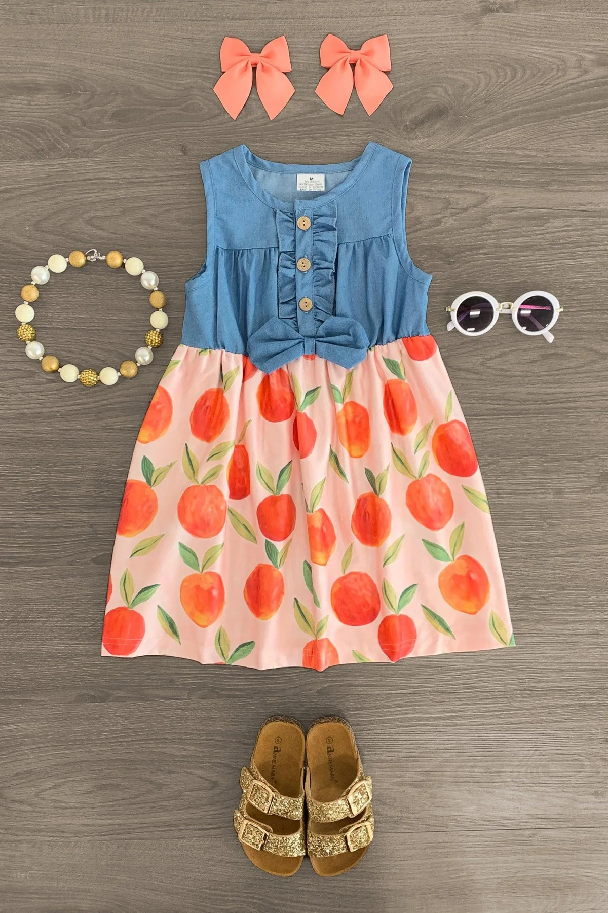wholesale girls peach dress