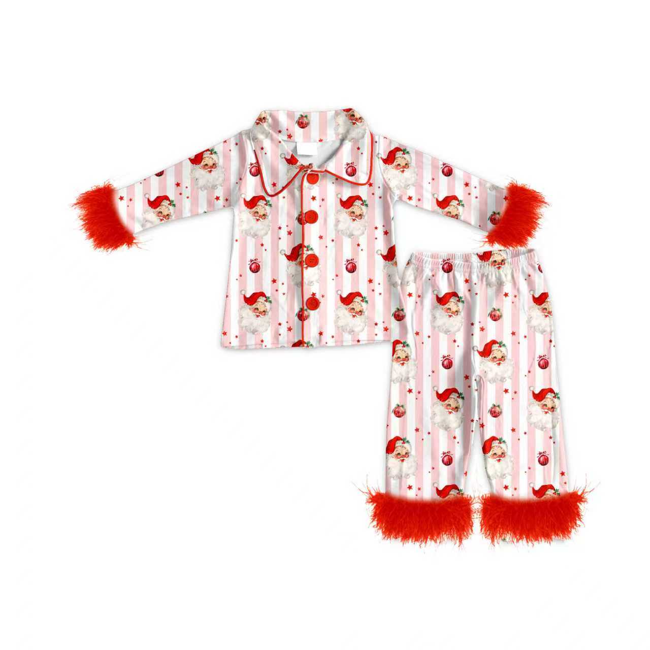 Christmas design kids long sleeve pajama set wholesal factory price