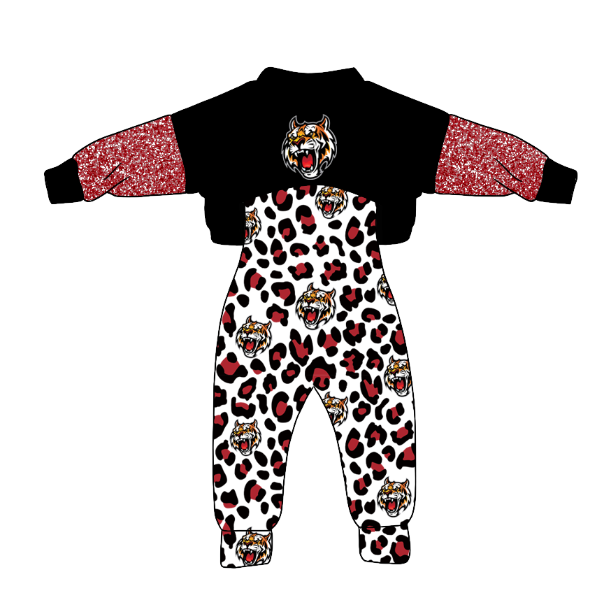baby girl college team long sleeve top suspender pants outfit