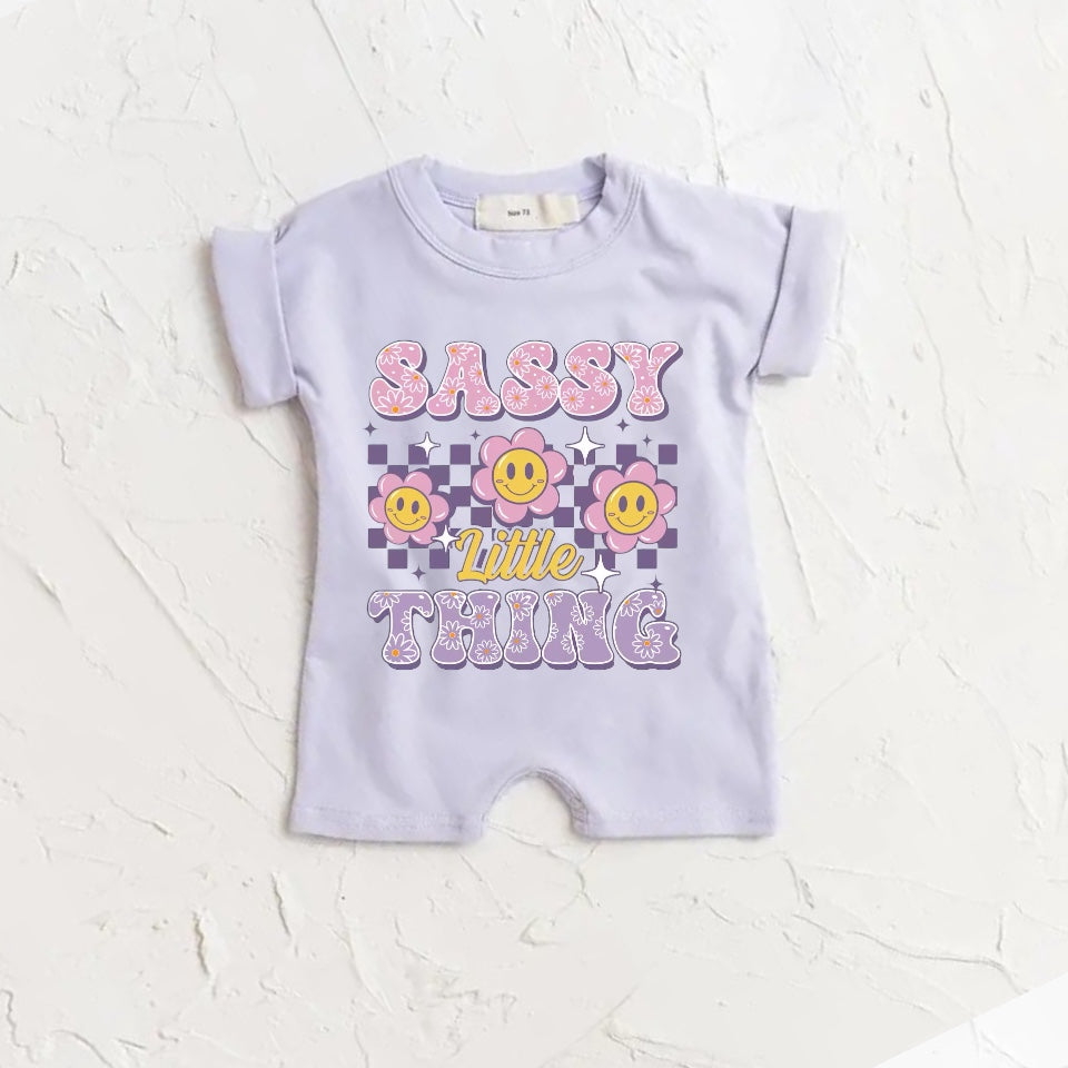 Sassy little thing girls short sleeve romper