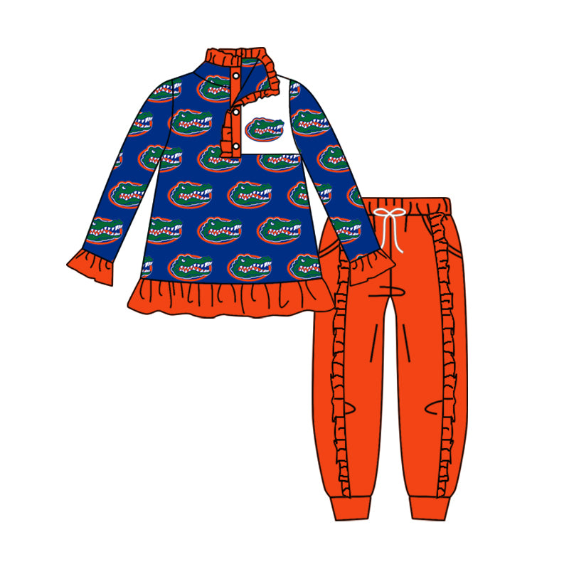 baby girl crocodile team design outfit