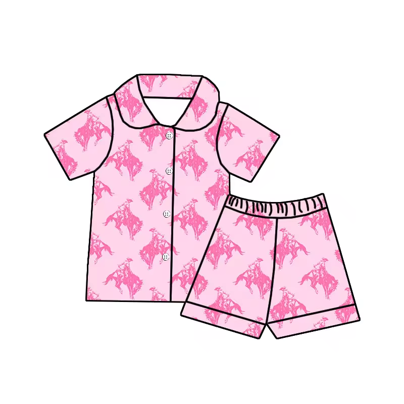 cowgirl western wholesale short sleeve pajama set