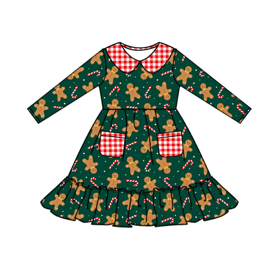baby girls wholesale christmas gingerbread fall winter dress
