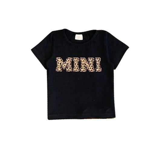baby girls mini short sleeve black shirt