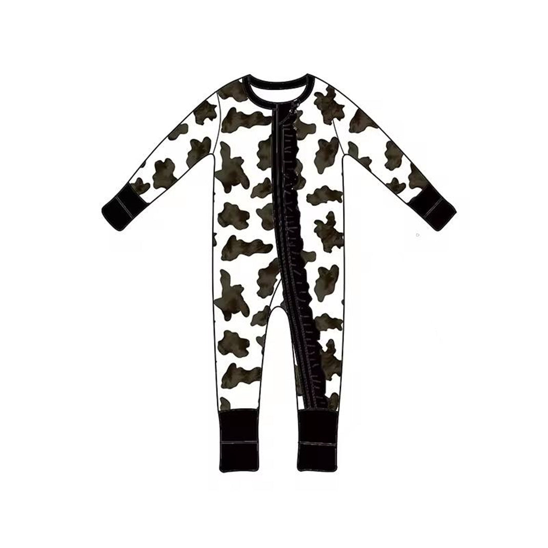 infant baby girls long sleeve zip romper