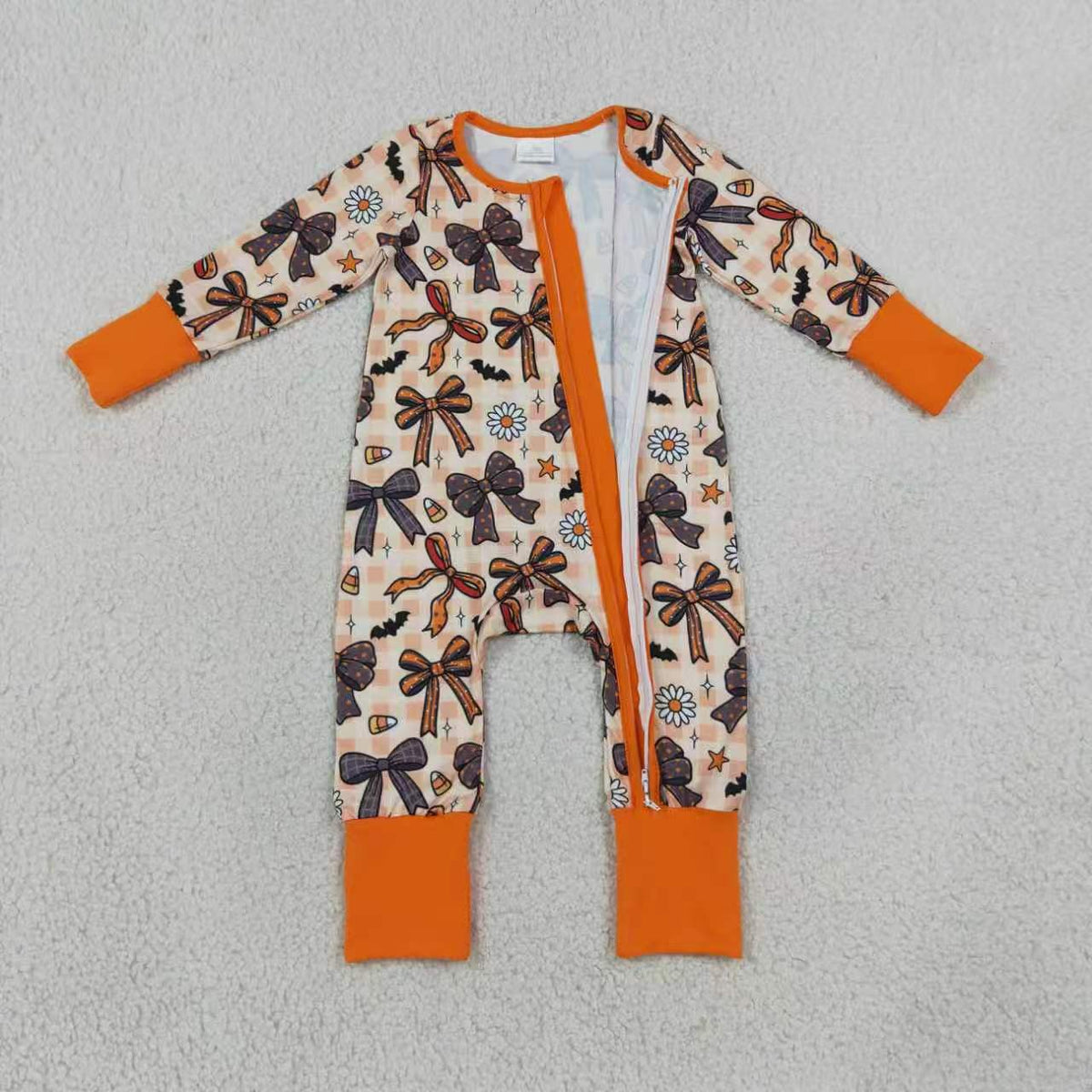 Long sleeve Halloween bow top matching pants girl wholesale factory price outfit