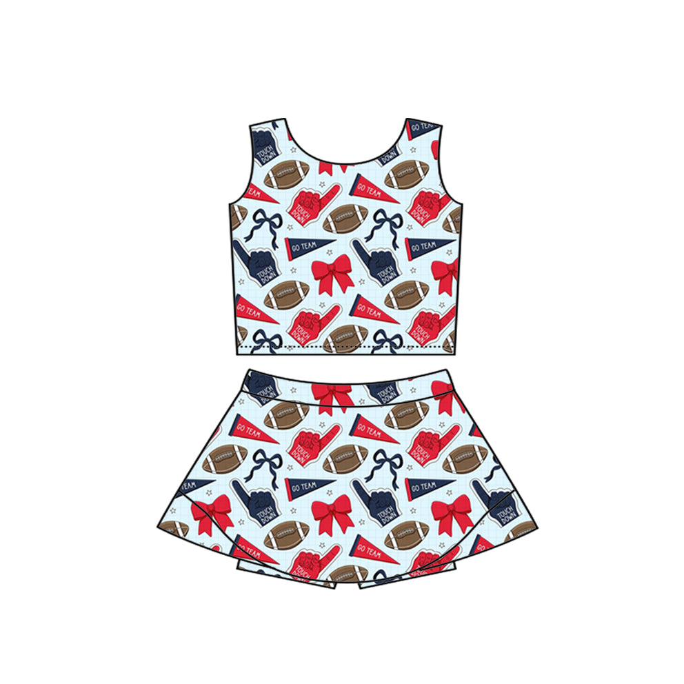 toddle girls custom team style skirt set
