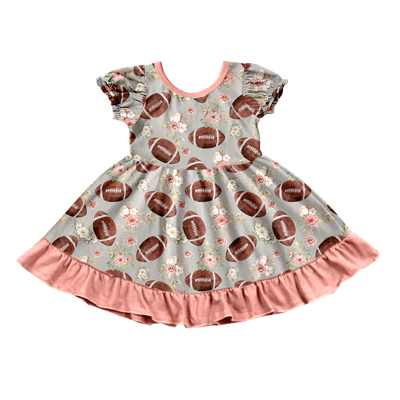 girls wholesale football floral dress