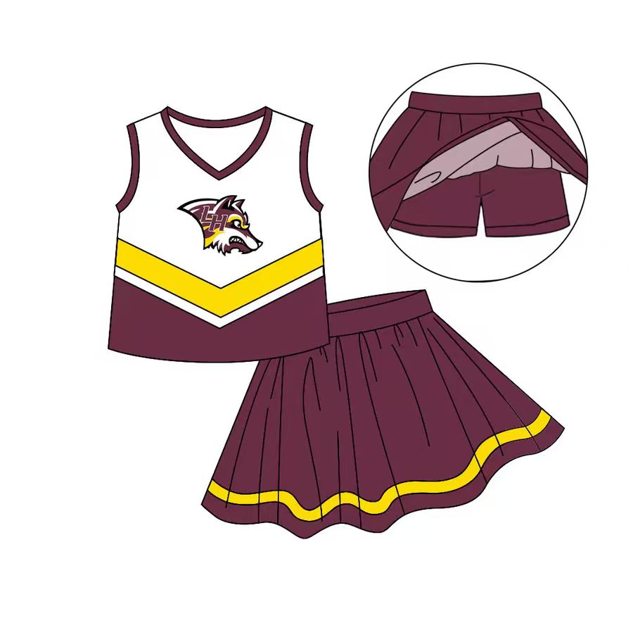 toddle girls cheer team skirt set