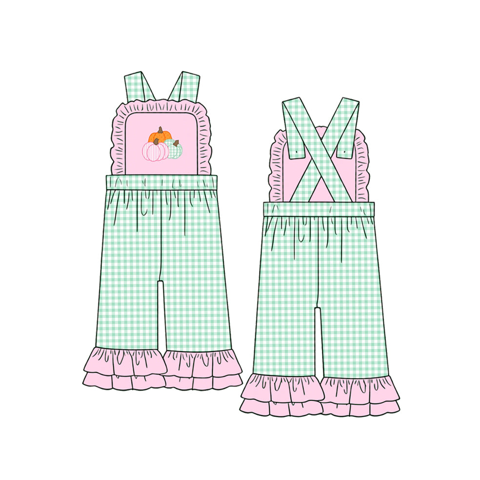 toddle girls fall pumpkin design jumpsuit wholesale factory price