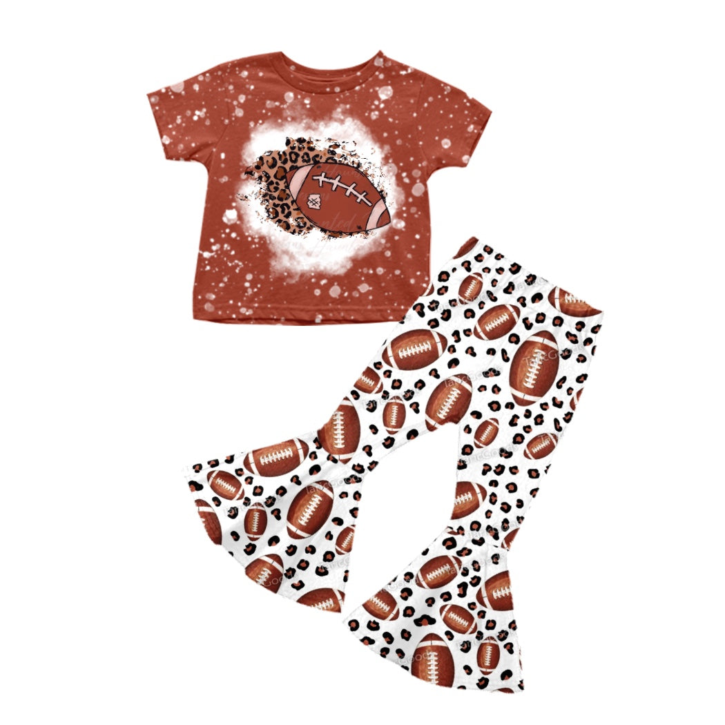 baby girls short sleeve football sports outfit