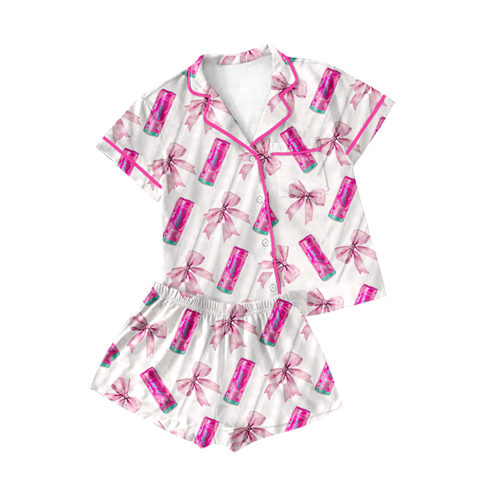 Adult women shot sleeve pajama set
