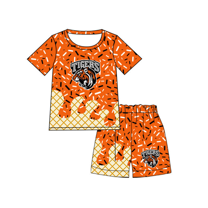 toddle boy short sleeve custom tiger team outfit