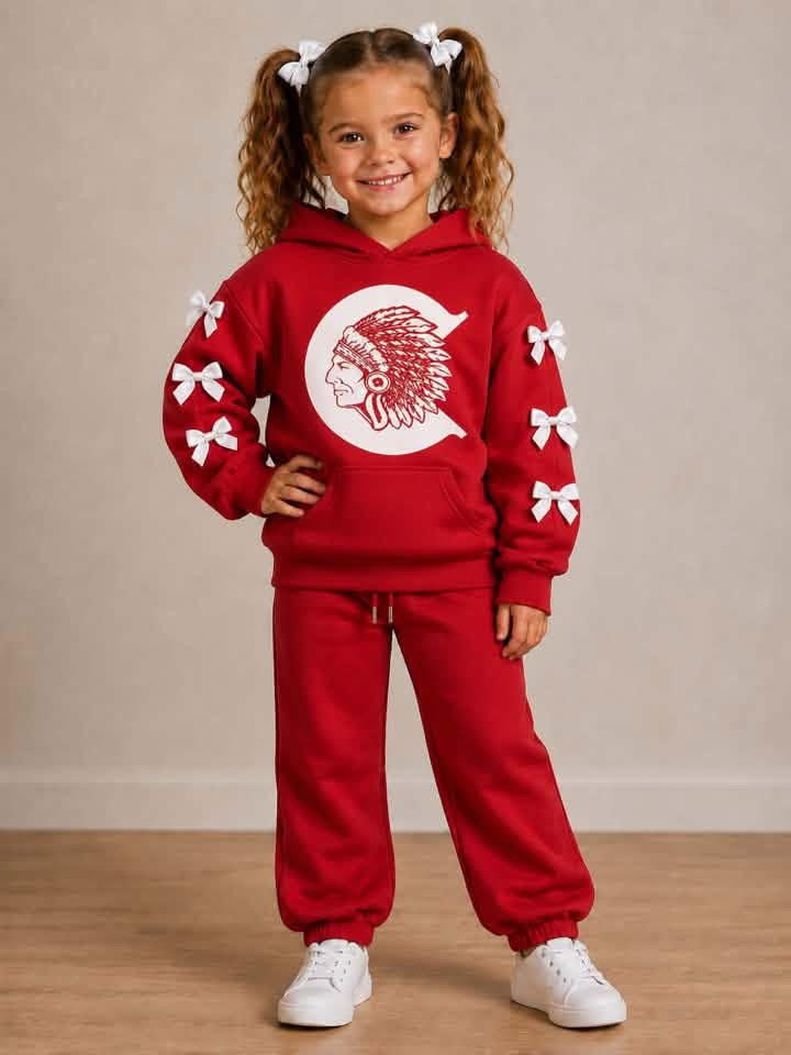 Toddle kids girl custom team hoodie top matching pants spring fall design outfit