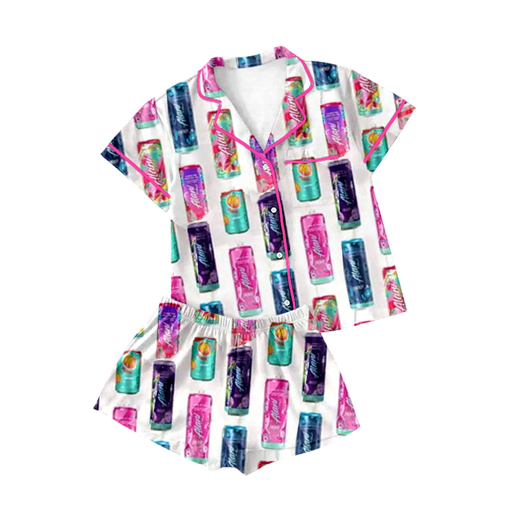 Adult women shot sleeve pajama set